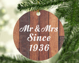 88th Anniversary Mr & Mrs Since 1936 - Circle Ornament E