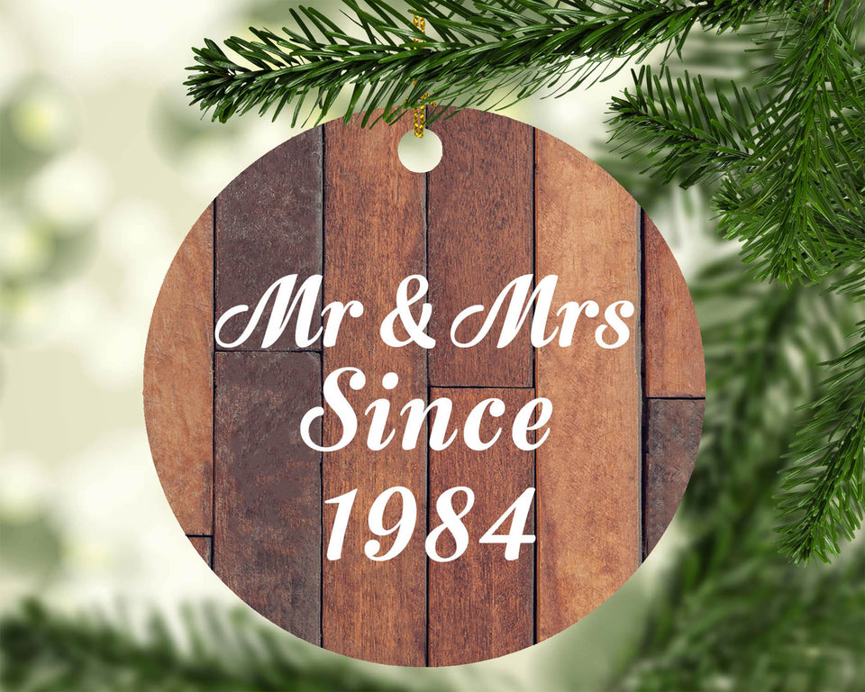 40th Anniversary Mr & Mrs Since 1984 - Circle Ornament E