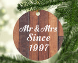 27th Anniversary Mr & Mrs Since 1997 - Circle Ornament E