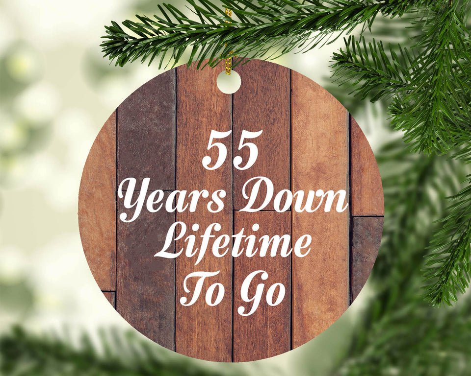 55th Anniversary 55 Years Down Lifetime To Go - Circle Ornament E
