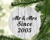 19th Anniversary Mr & Mrs Since 2005 - Circle Ornament F