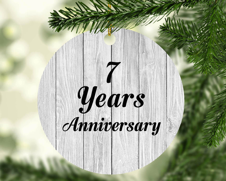 7th Anniversary 7 Years Anniversary - Circle Ornament F