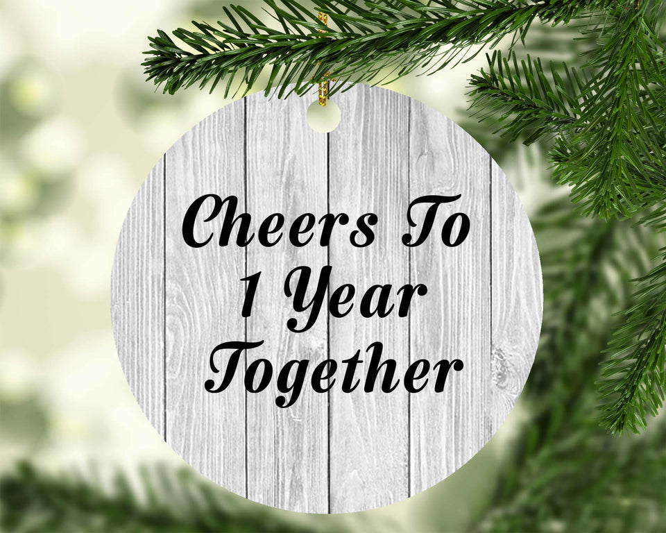 1st Anniversary Cheers To 1 Year Together - Circle Ornament F