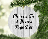 4th Anniversary Cheers To 4 Years Together - Circle Ornament F
