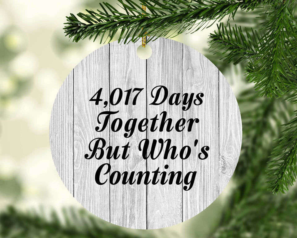 11th Anniversary 4,017 Days Together Who's Counting - Circle Ornament F