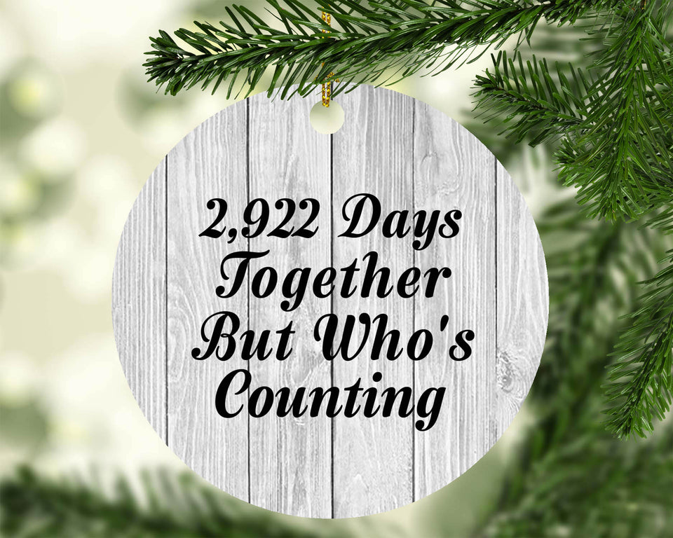 8th Anniversary 2,922 Days Together Who's Counting - Circle Ornament F
