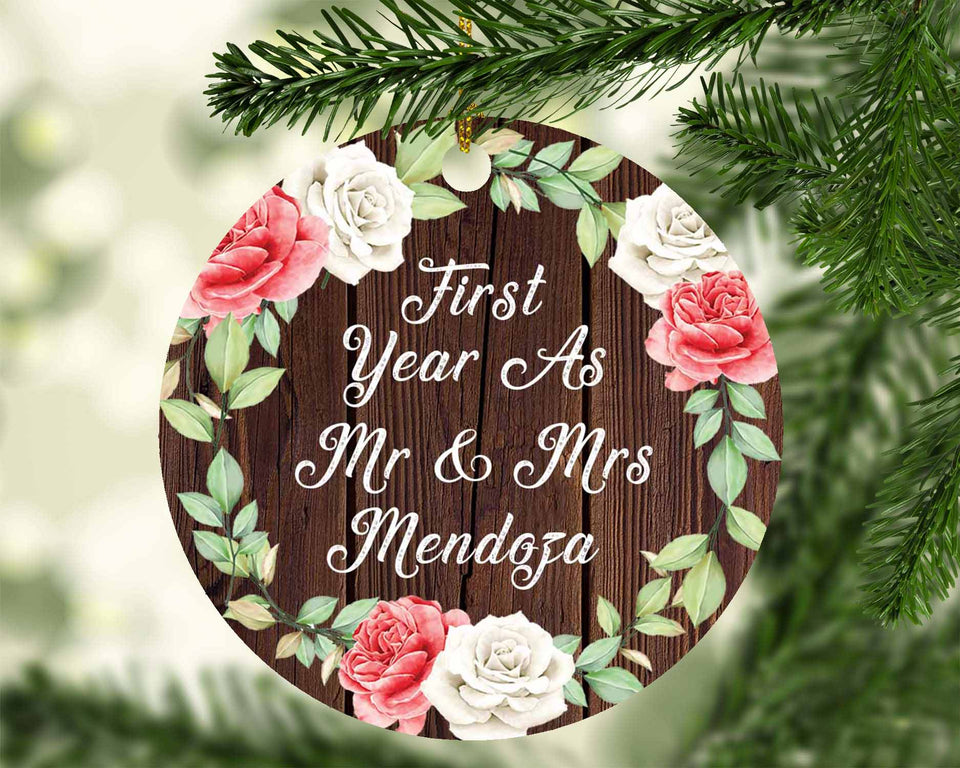 First Year As Mr & Mrs Mendoza - Circle Ornament A