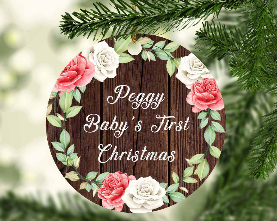 Peggy Baby's First Christmas - Circle Ornament A