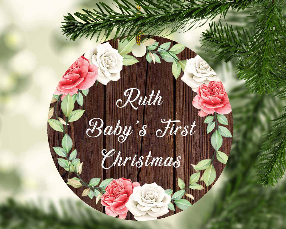 Ruth Baby's First Christmas - Circle Ornament A