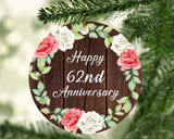 Happy 62nd Anniversary - Circle Ornament A