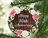 Happy 80th Anniversary - Circle Ornament A