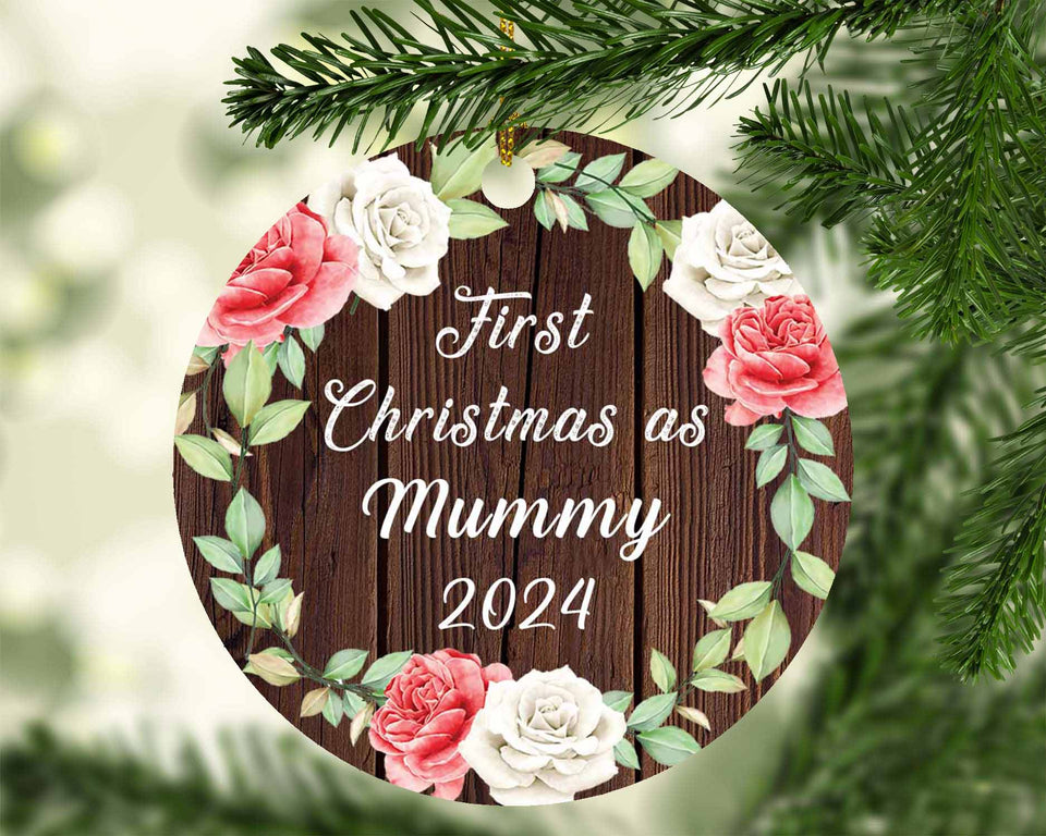 First Christmas As Mummy 2024 - Circle Ornament A