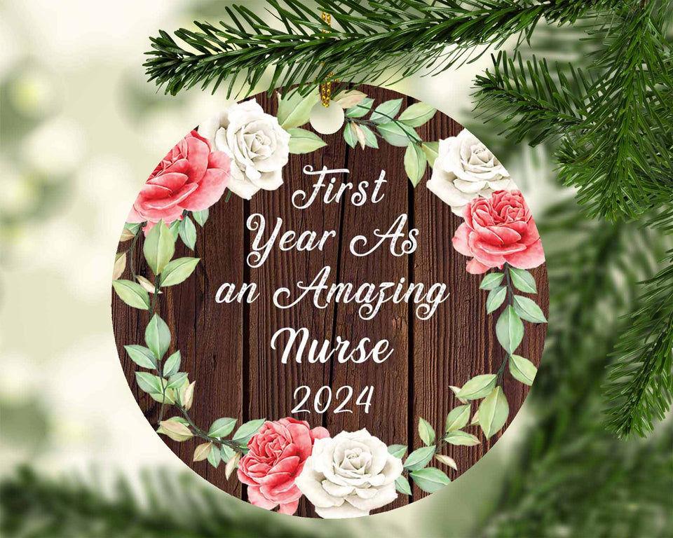 First Year As An Amazing Nurse 2024 - Circle Ornament A