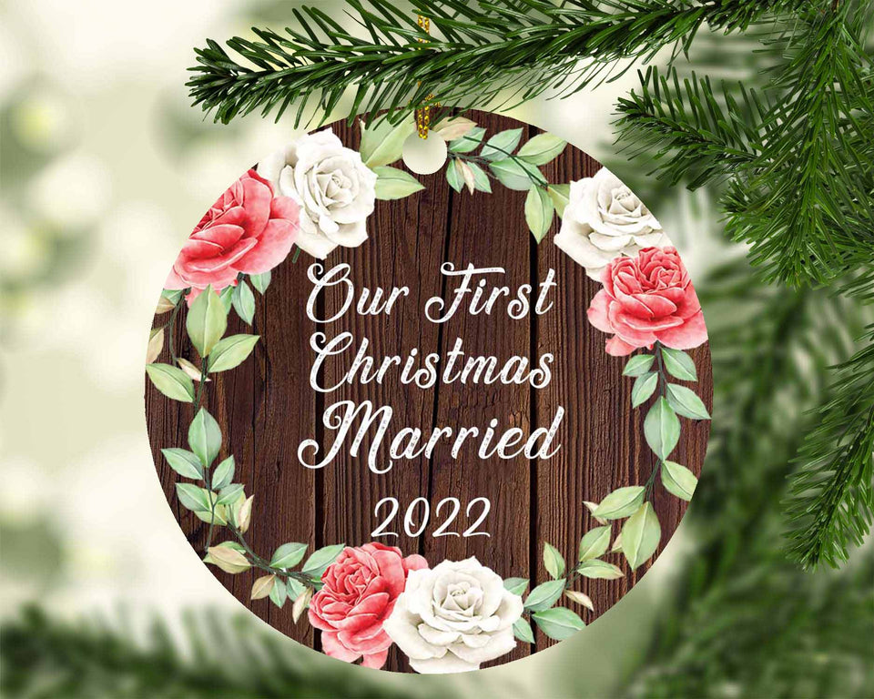 Our First Christmas Married 2022 - Circle Ornament A