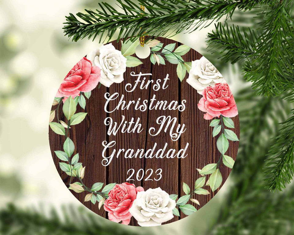 First Christmas With My Granddad 2023 - Circle Ornament A