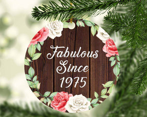 49th Birthday Fabulous Since 1975 - Circle Ornament A