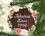 34th Birthday Fabulous Since 1990 - Circle Ornament A