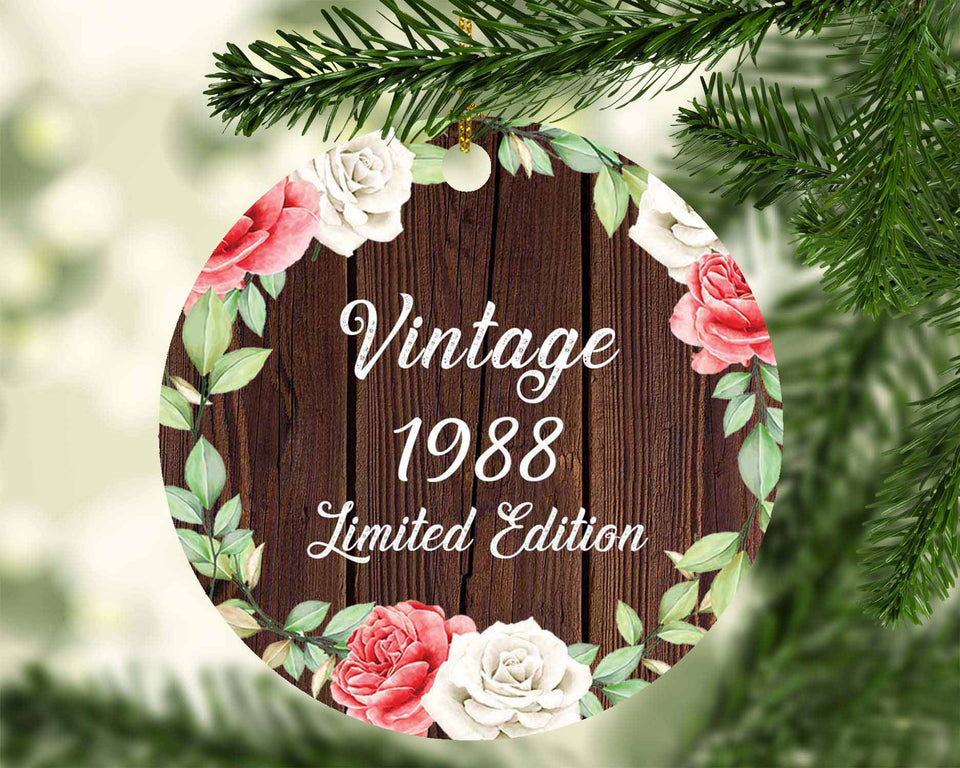 36th Birthday Vintage 1988 Limited Edition - Circle Ornament A
