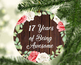 17th Birthday 17 Years Of Being Awesome - Circle Ornament A