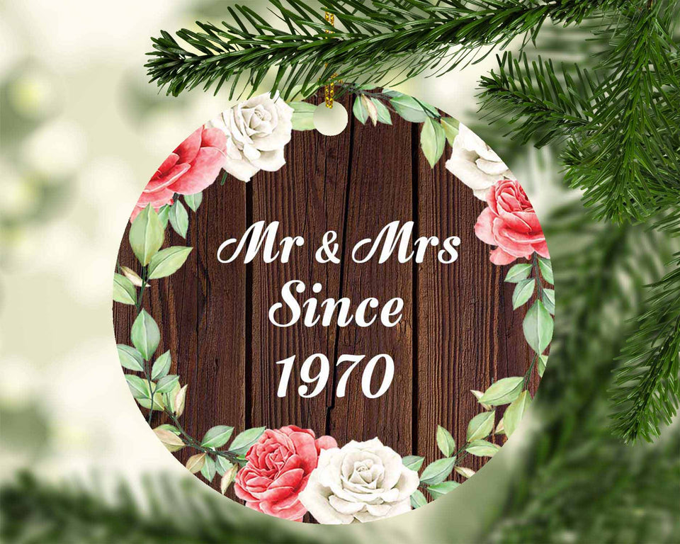 54th Anniversary Mr & Mrs Since 1970 - Circle Ornament A