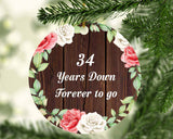 34th Anniversary 34 Years Down Forever to Go - Circle Ornament A