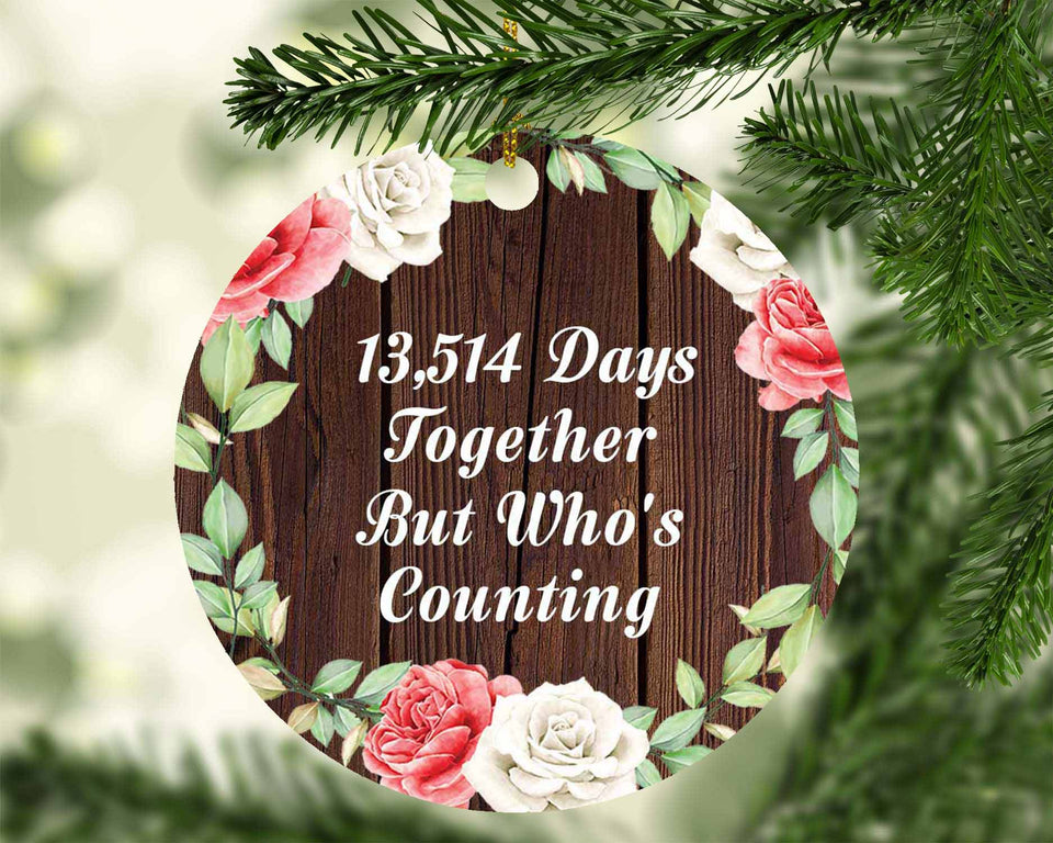 37th Anniversary 13,514 Days Together Who's Counting - Circle Ornament A