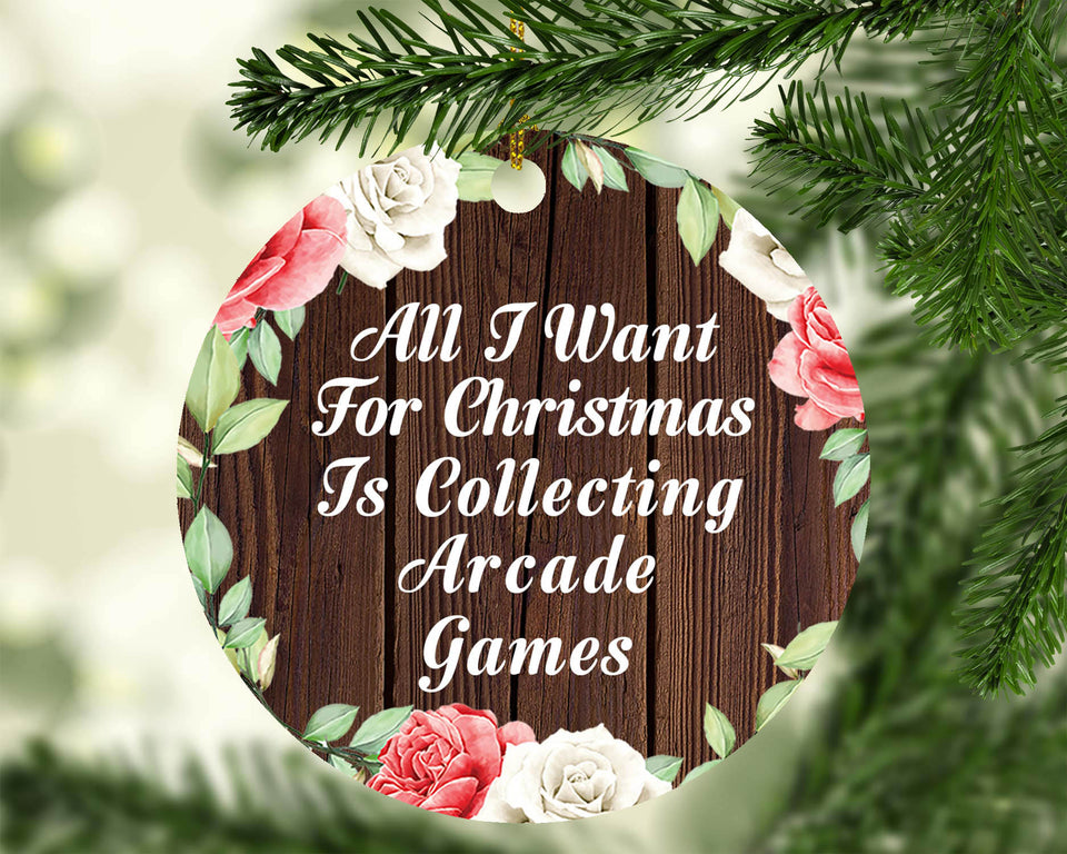 All I Want For Christmas Is Collecting Arcade Games - Circle Ornament A