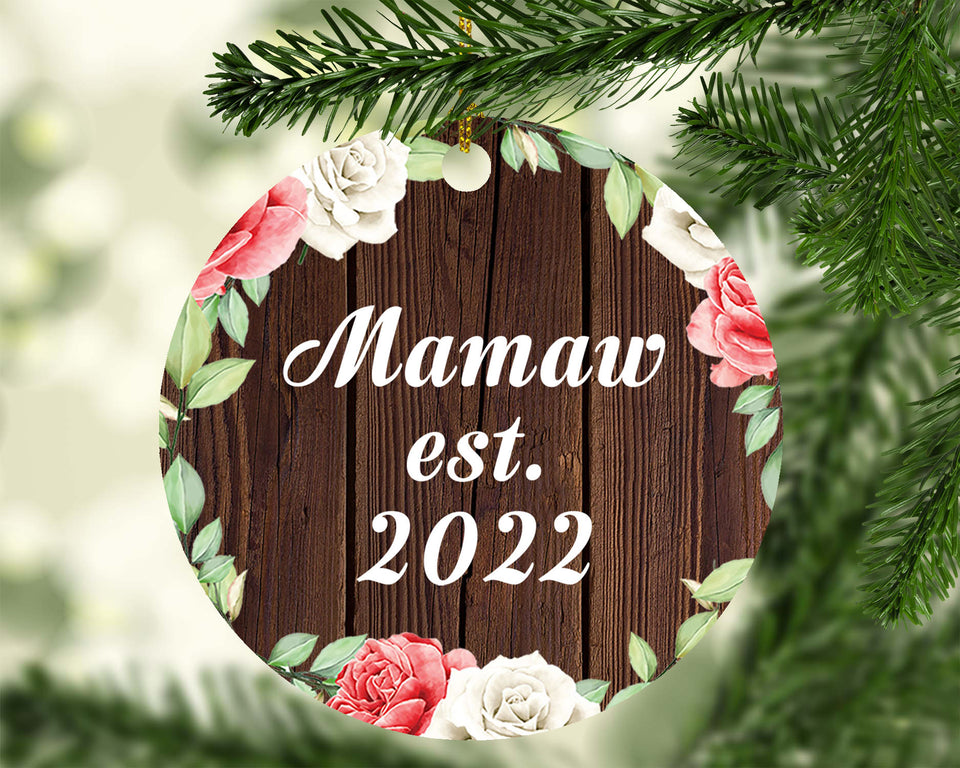 Mamaw Established Est. 2022 - Circle Ornament A