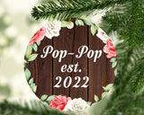 Pop Pop Established Est. 2022 - Circle Ornament A