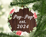 Pop Pop Established Est. 2024 - Circle Ornament A