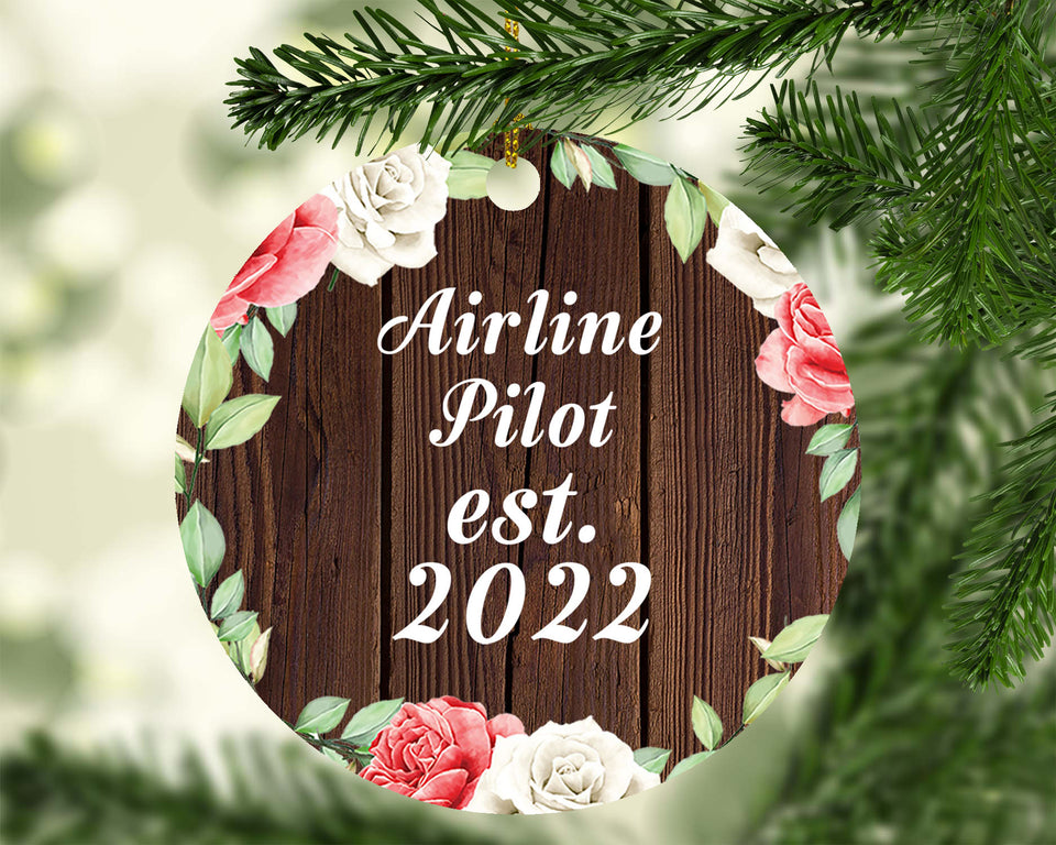 Airline Pilot Established Est. 2022 - Circle Ornament A