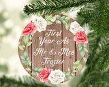 First Year As Mr & Mrs Frazier - Circle Ornament B