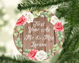 First Year As Mr & Mrs Larson - Circle Ornament B