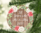 38th Anniversary 38 Years As Mr & Mrs 2021 - Circle Ornament B