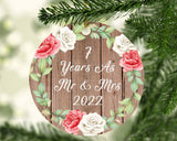 7th Anniversary 7 Years As Mr & Mrs 2022 - Circle Ornament B