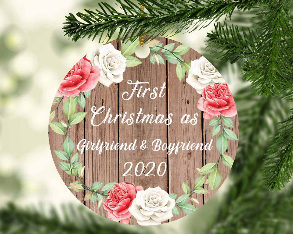 First Christmas As Girlfriend & Boyfriend 2020 - Circle Ornament B