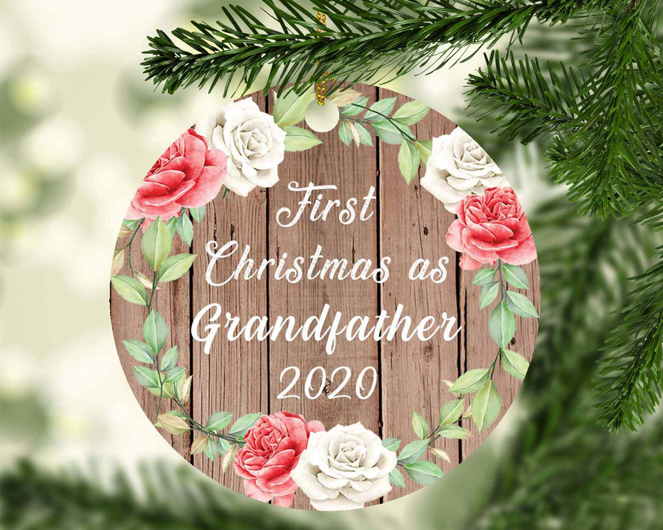 First Christmas As Grandfather 2020 - Circle Ornament B