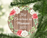 First Christmas As Mamaw 2022 - Circle Ornament B