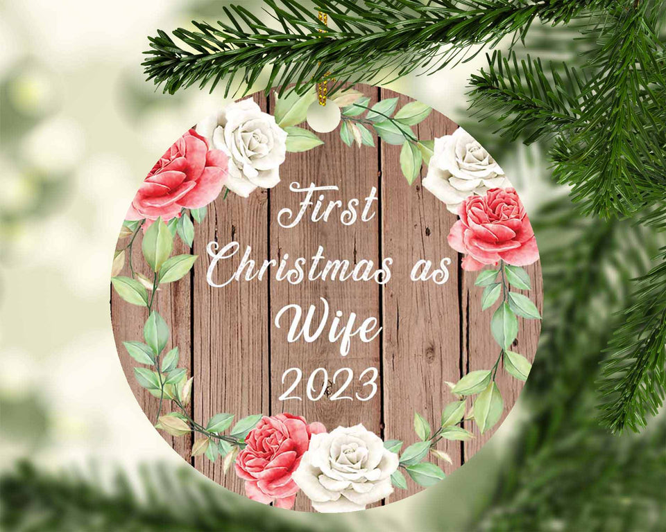 First Christmas As Wife 2023 - Circle Ornament B