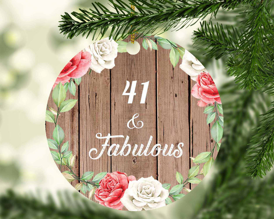 41st Birthday 41 & Fabulous - Circle Ornament B