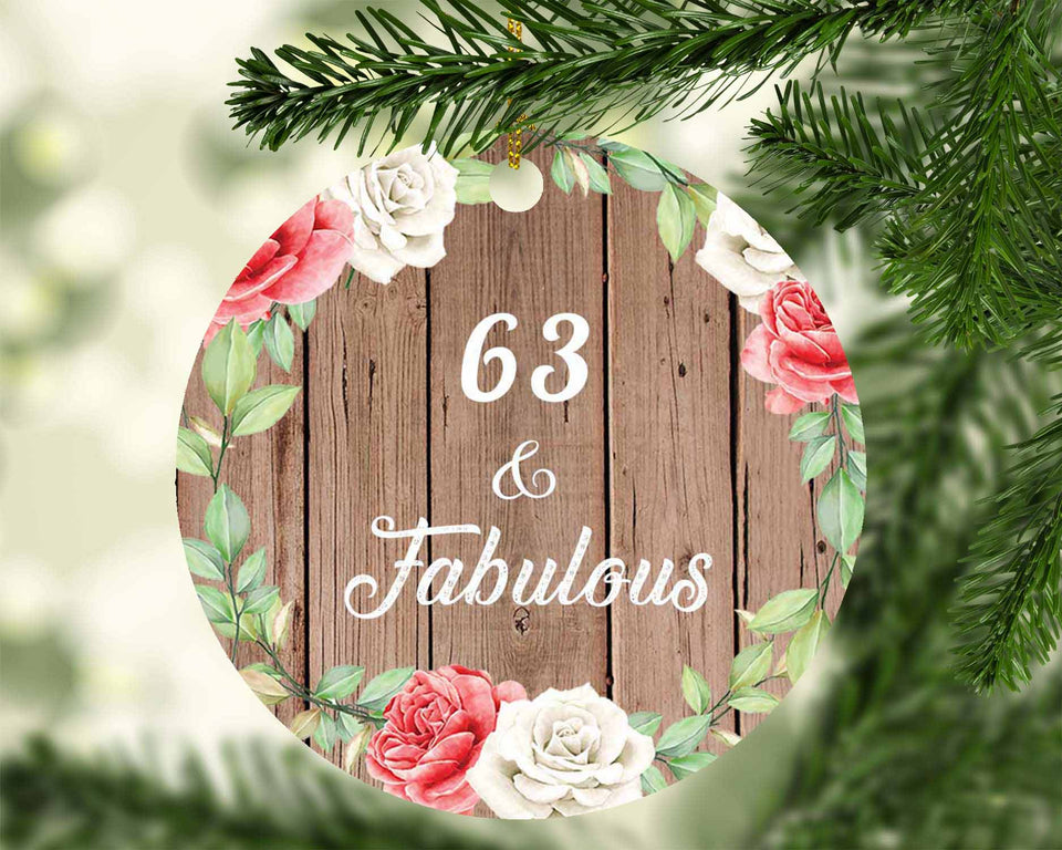 63rd Birthday 63 & Fabulous - Circle Ornament B