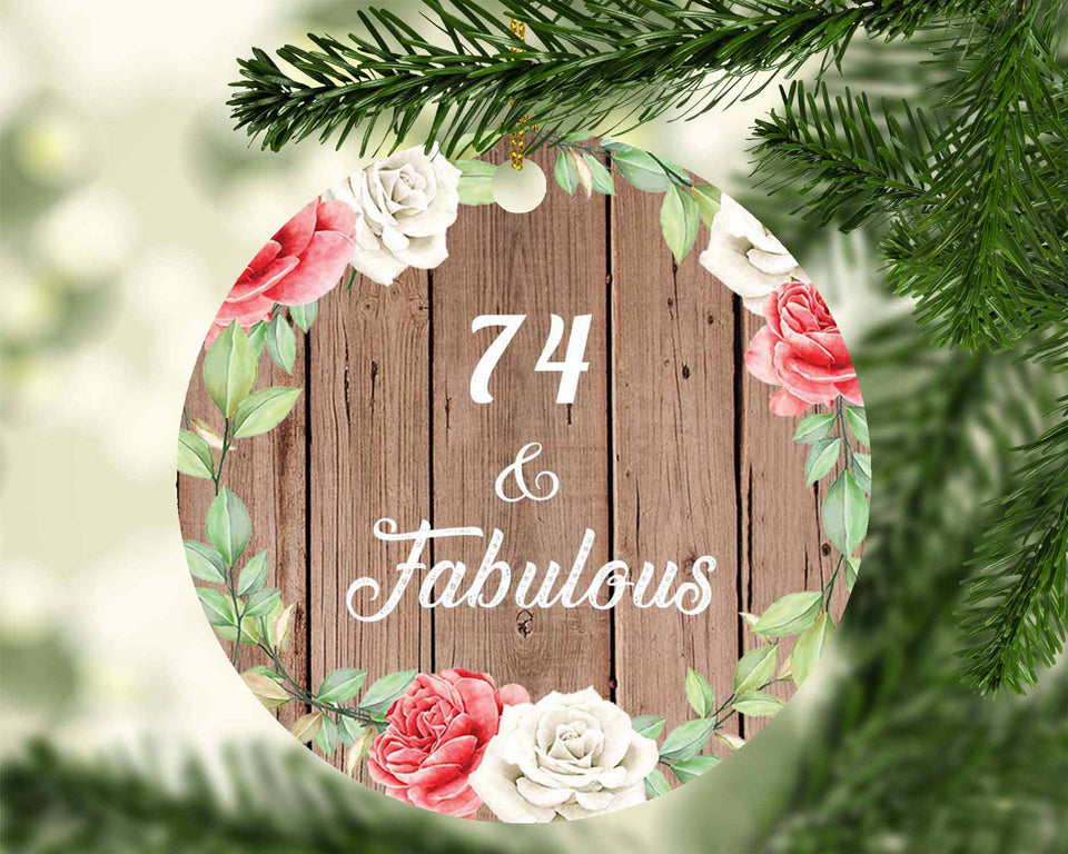 74th Birthday 74 & Fabulous - Circle Ornament B