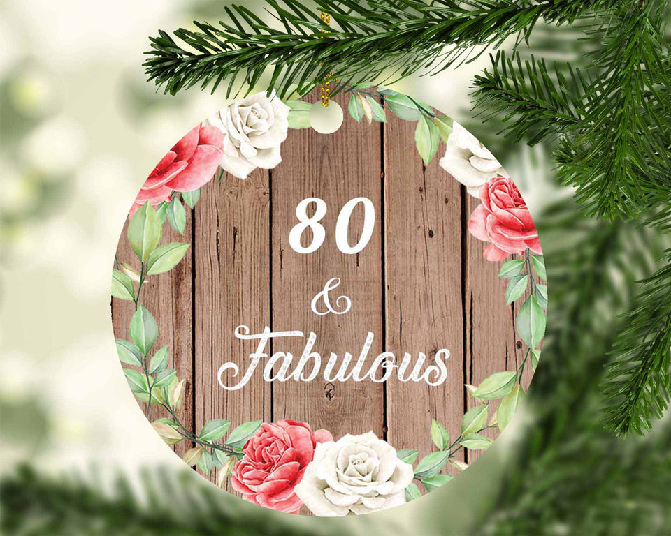 80th Birthday 80 & Fabulous - Circle Ornament B