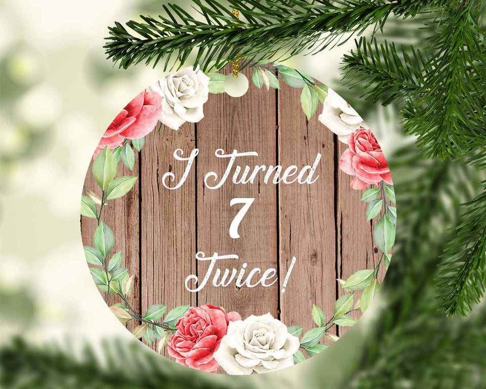 14th Birthday I Turned 7 Twice - Circle Ornament B