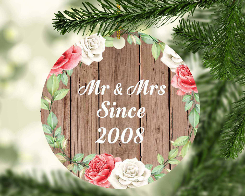 16th Anniversary Mr & Mrs Since 2008 - Circle Ornament B