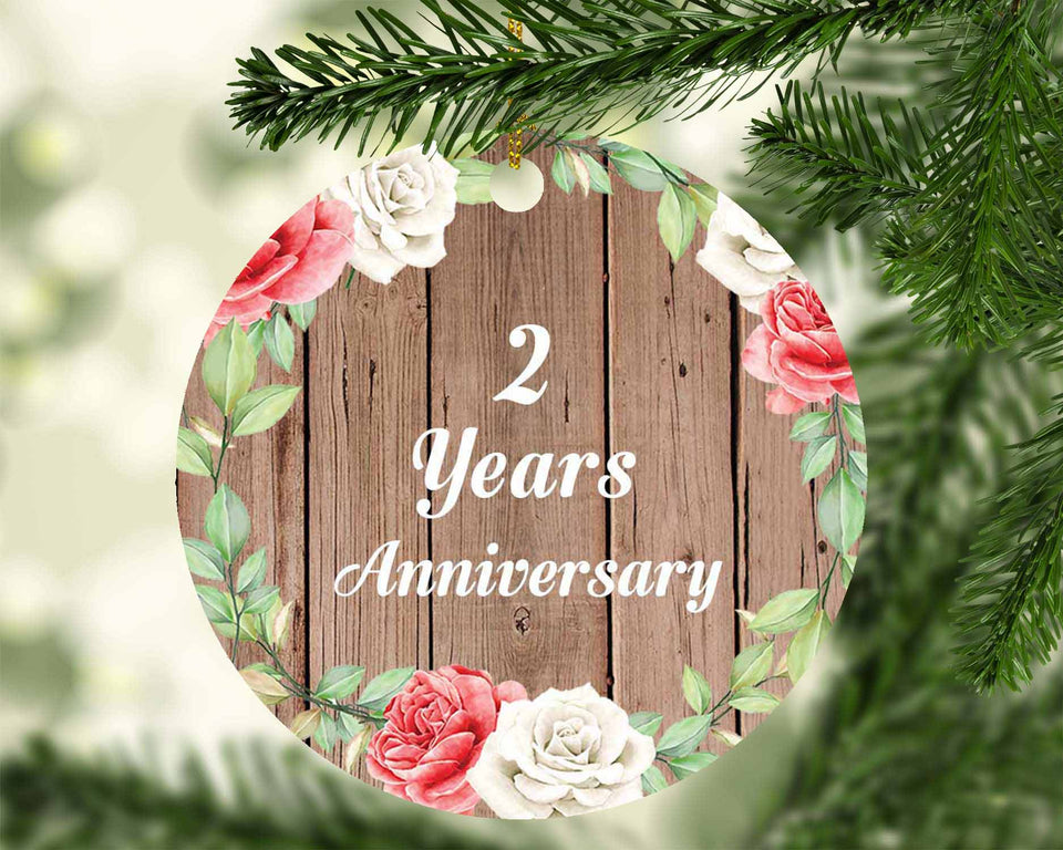 2nd Anniversary 2 Years Anniversary - Circle Ornament B