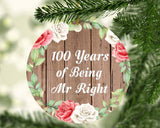 100th Anniversary 100 Years Of Being Mr Right - Circle Ornament B
