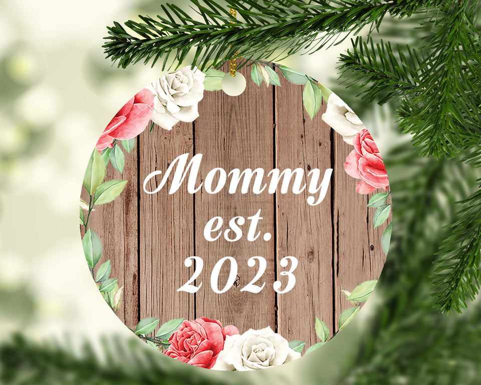Mommy Established Est. 2023 - Circle Ornament B