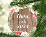 Oma Established Est. 2024 - Circle Ornament B