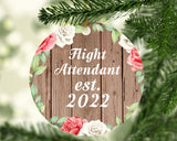 Flight Attendant Established Est. 2022 - Circle Ornament B